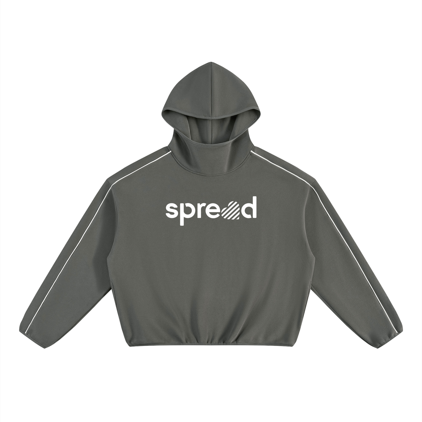 Unisex Boxy Piping Fleece Hoodie