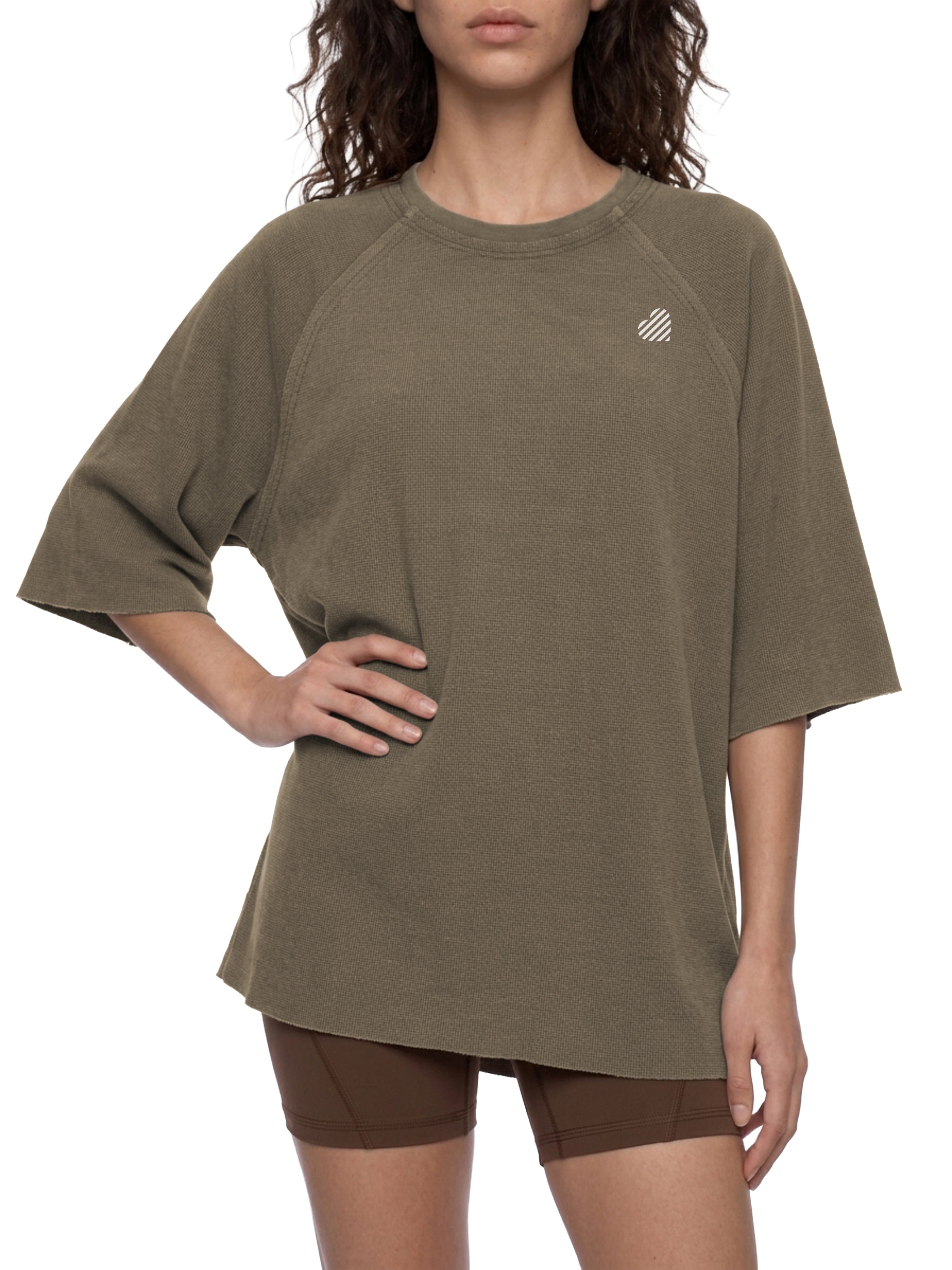 Unisex Mineral Wash Boxy Waffle T-Shirt